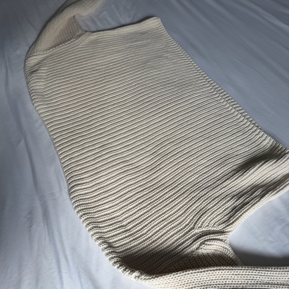 French Connection Millie Mozart 100% Cotton Boat Neck Knit Cream Sweater - Picture 9 of 16